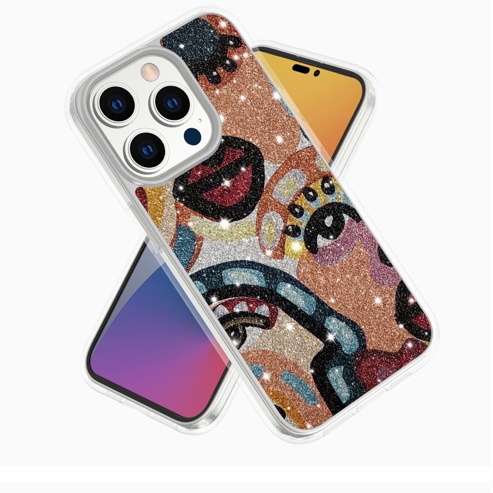 iPhone 14 Pro Max Glitter Graphic Phone Case New